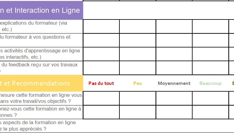 questionnaire de satisfaction formation exemple gratuit