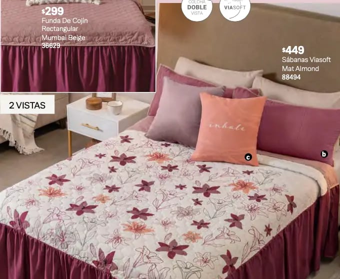 Colcha dos vistas modelo Azalea de la marca Vianney