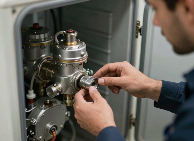 Technician replacing an expansion valve on a cold room refrigeration system in a commercial setting in Riyadh.
