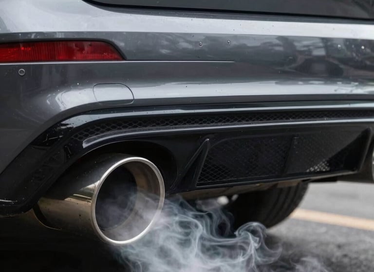 A mechanic working under the hood of a car in a well-equipped garage.