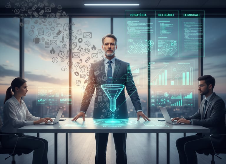 Um líder de negócios com dois de seus colaboradores à mesa.