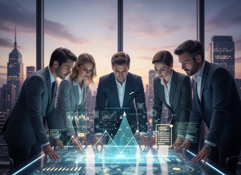 Líderes à mesa planejando.