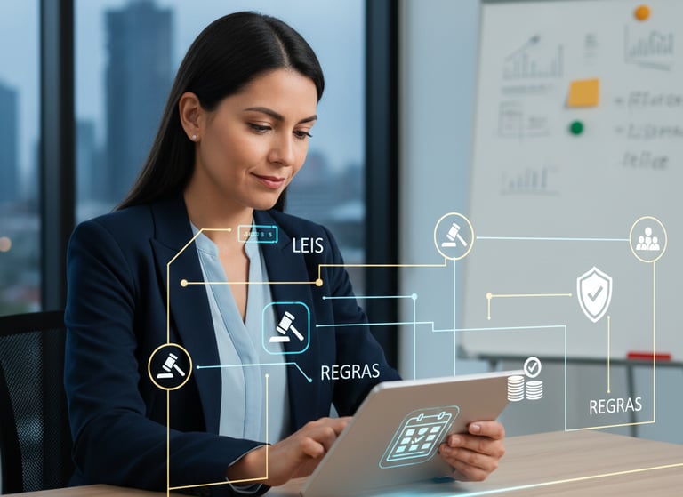 EMPRESÁRIA ANALISANDO CLT EM TABLET
