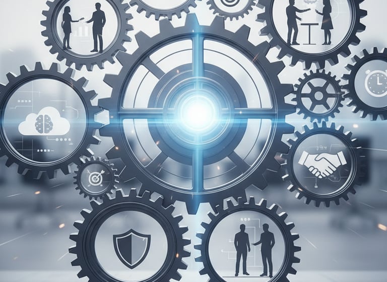 Engrenagens representando a cultura organizacional da empresa