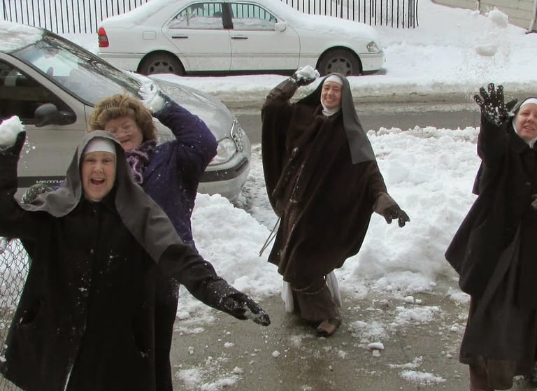 Franciscan Daughters of Mary; Snowball fight!