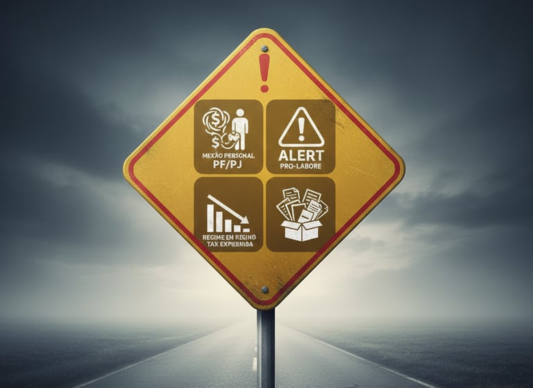 Uma placa amarela com um sinal de alerta na beira de uma estrada.