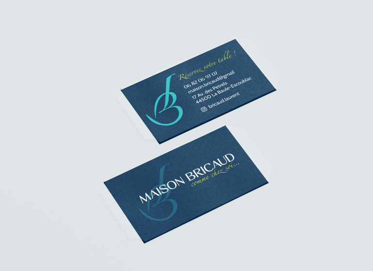 Carte de visite - Laurent Bricaud - Restaurant Maison Bricaud- Amy Atelier Graphique