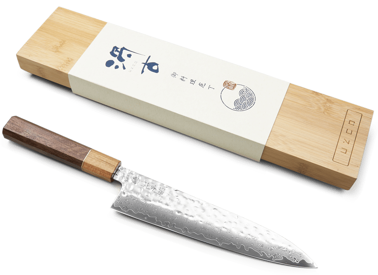 japanese gyuto chef knife - hammered damascus vg10