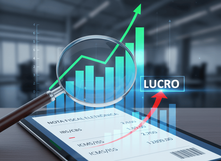 Um tablet com uma lupa.