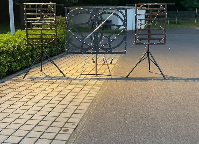 hochzeitsfeuerwerk aufbau lichtbild herz saarland