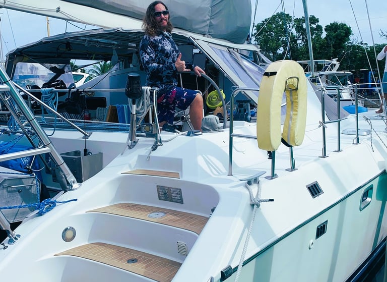 Local Delivery, Florida Keys. Sail boat Catamaran