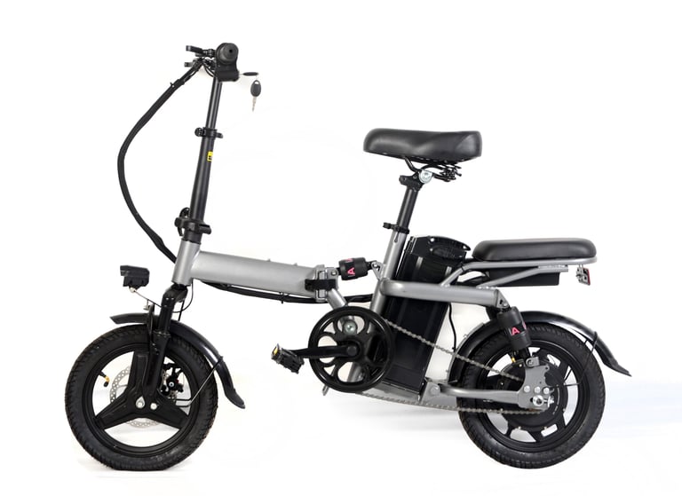 a small electric bike with a seat and a seat