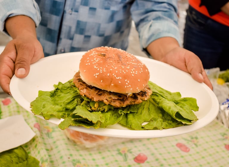 Hamburguesa de pescado.