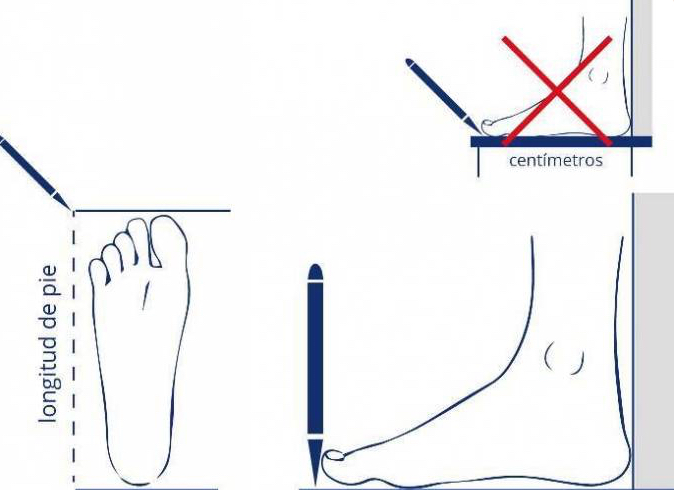 diagrama medicion tallas pie