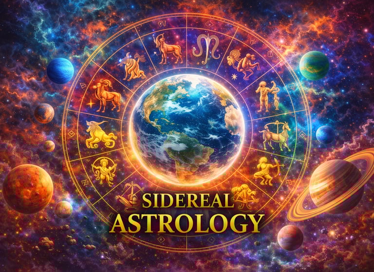 Sidreal Astrology zodiacs planets surrounding planet Earth