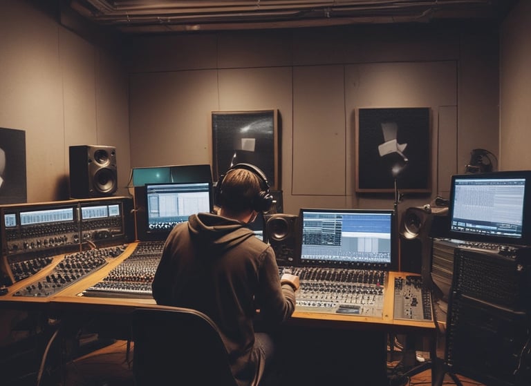 producer working in a music studio