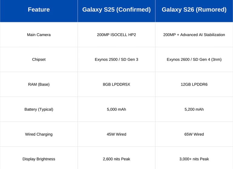 S26 vs. The S25 Predecessor: A Data Comparison