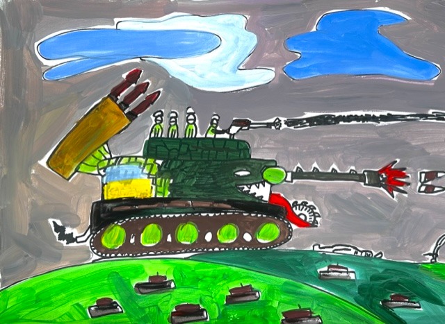 painting made by a child after the full-scale invasion