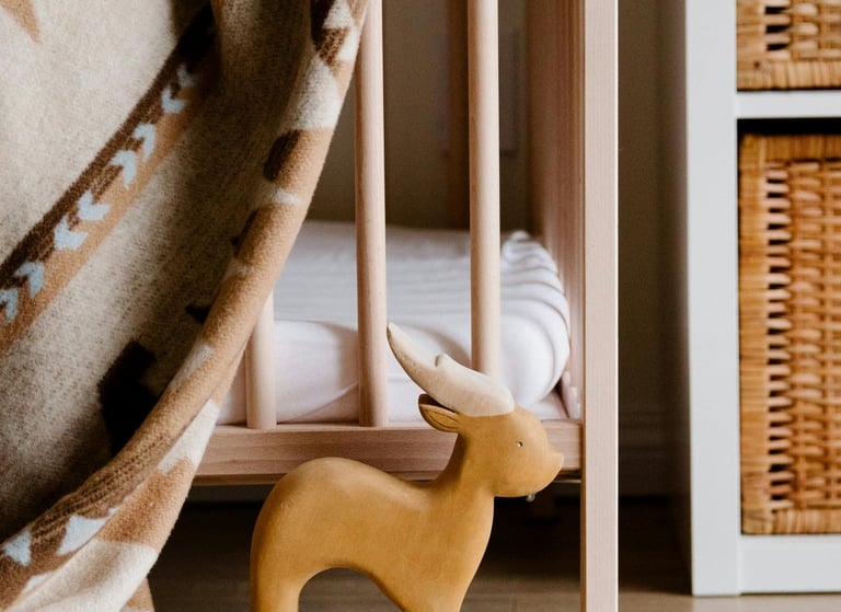 a wooden toy with a wooden toy horse