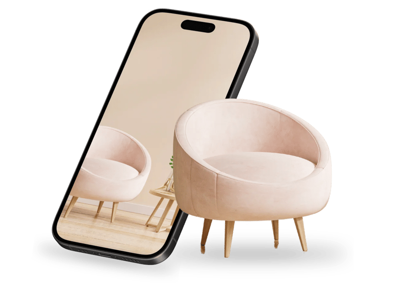 a chair and a mirror in a room