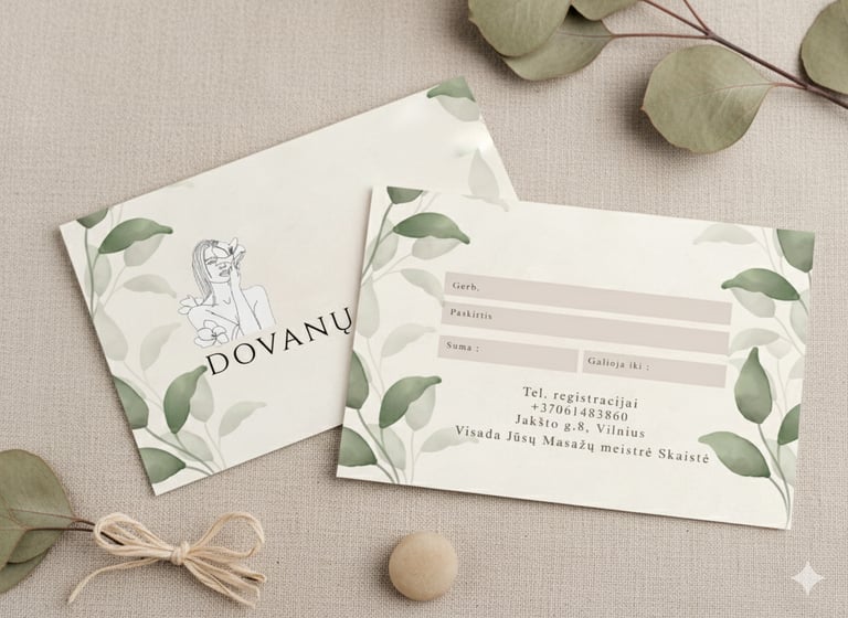 Dovanų kuponas masažui – puiki dovana poilsiui ir atsipalaidavimui