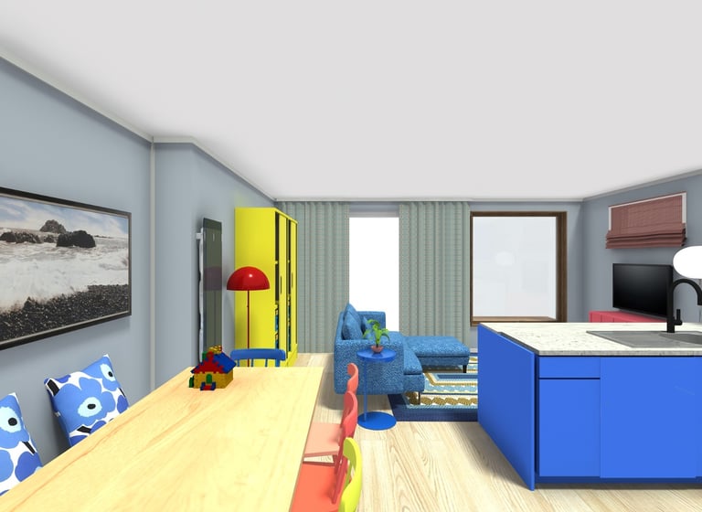 3d visual of open plan area
