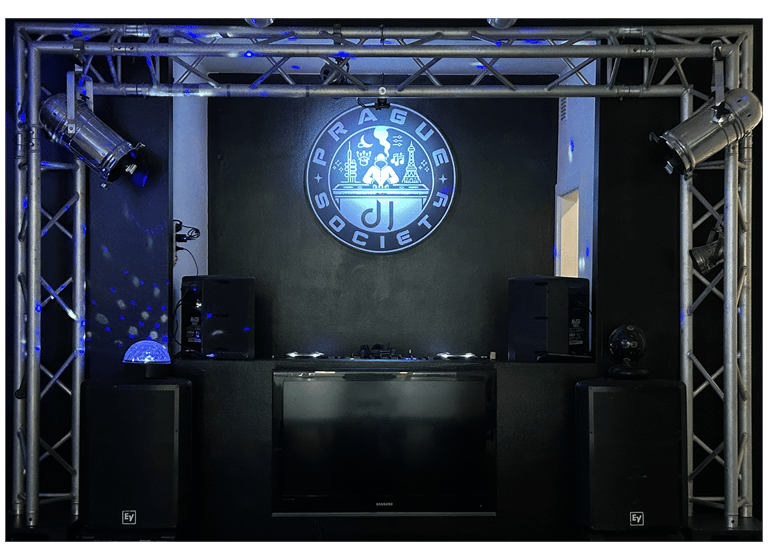 DJ booth rental with Pioneer CDJ-2000NXS and DJM-900NXS mixer at Prague DJ Society.