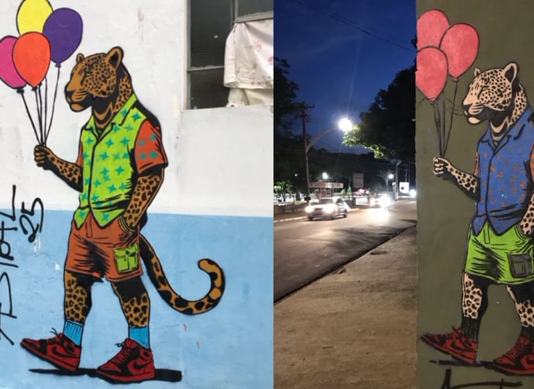 Intervenção do artista visual Sérgio Ast