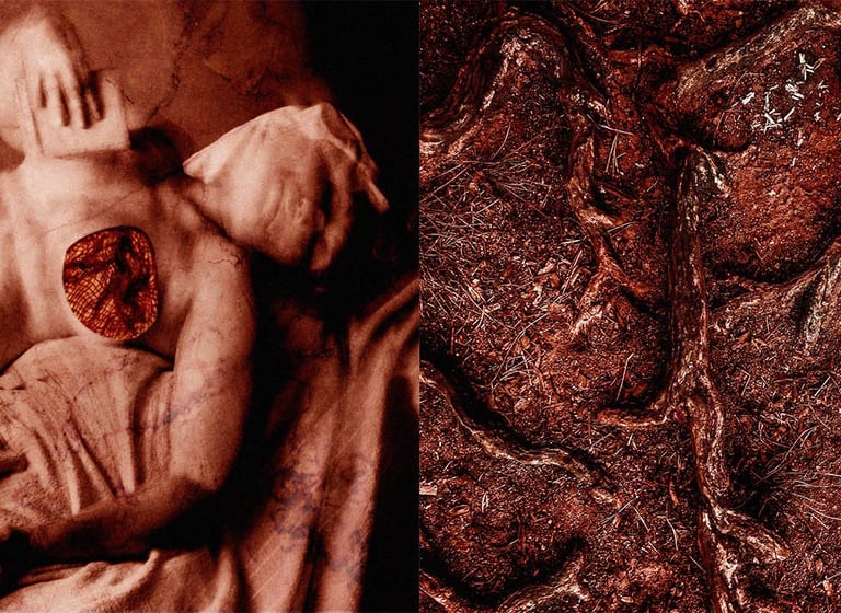 imagens de esculturas clássicas de mulheres produzidas a partir do reflexo em fragmentos de espelho