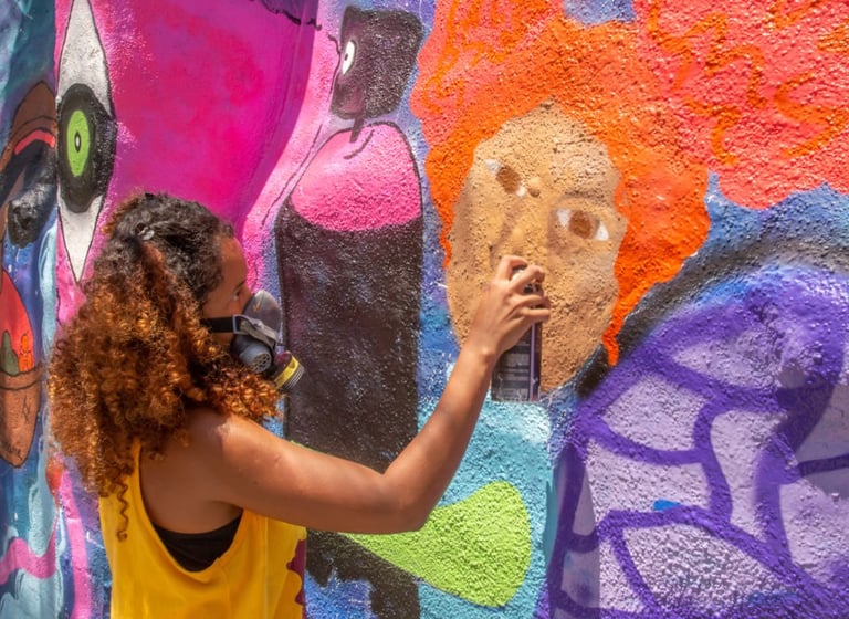 Bea Simões, participante do AfroGrafiteiras credito: foto Gabriel Andrade