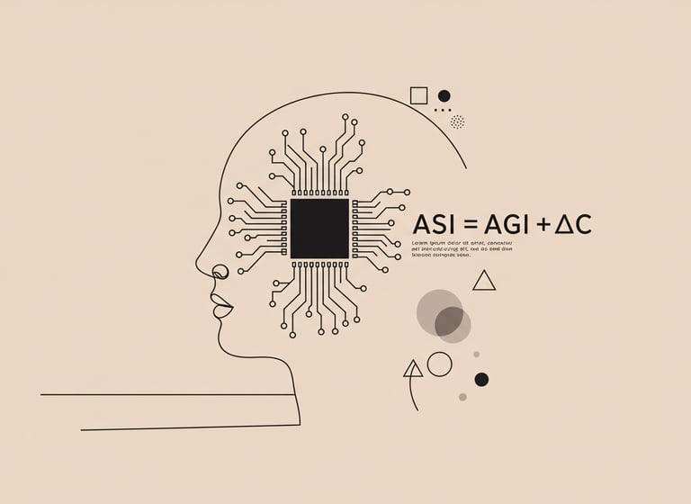 ASI AGI Artificial Superintelligence, a person with a computer chip in their head