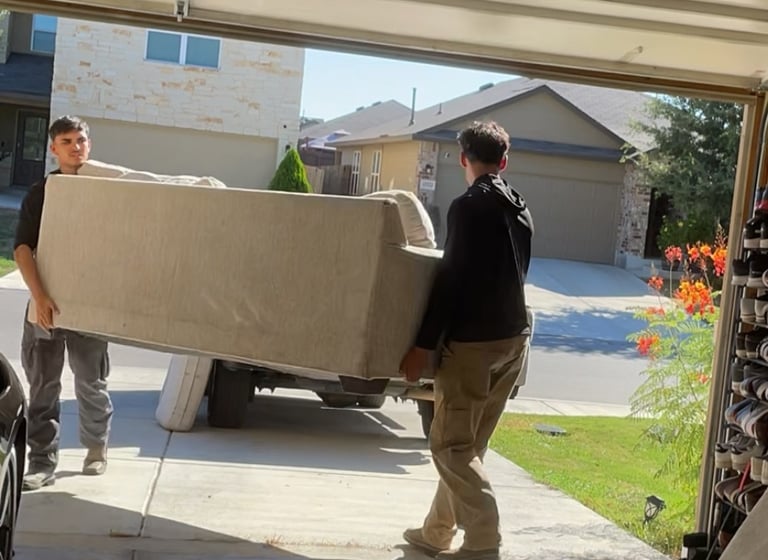 JP and Alex Removing a Couch In San Antonio