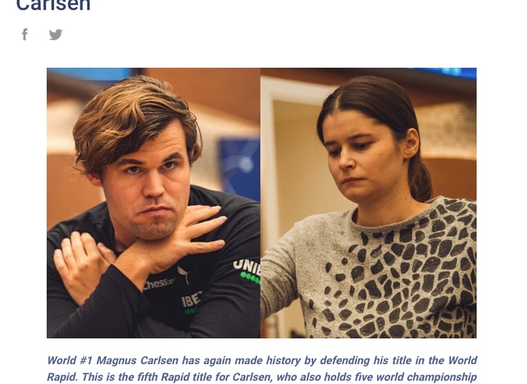 2023 World Blitz Chess Champions: Magnus Carlsen and Valentina Gunina