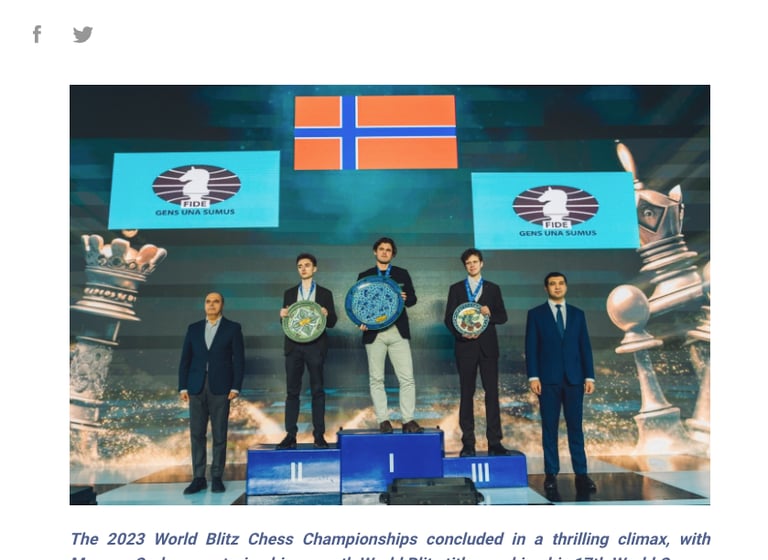 Fifth World Rapid Championship title for Magnus Carlsen