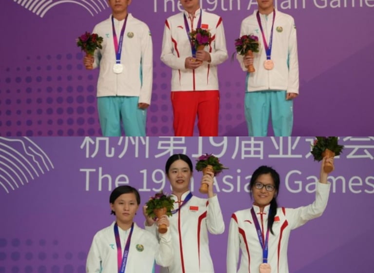 Asian Games: Wei Yi and Zhu Jiner clinch individual titles. Photos: Han Chuanhao, Xinhua News Agency