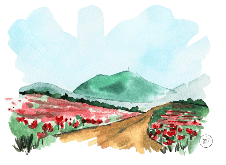 Aquarelle originale auvergne paysage émotion