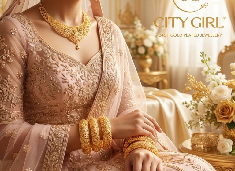 18K gold plated jali work party wear bangles — City Girl Jewellery | goldcoveringbangles.com