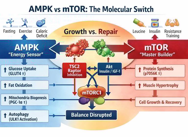 AMPK vs mTOR: The Hidden Switch That Controls Muscle, Metabolism, and Aging