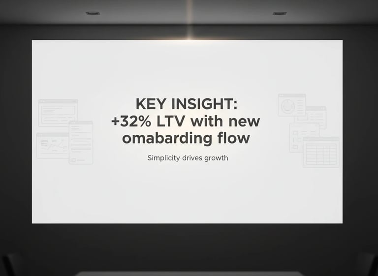 Simple pitch deck communication that prioritizes readability over tool complexity.
