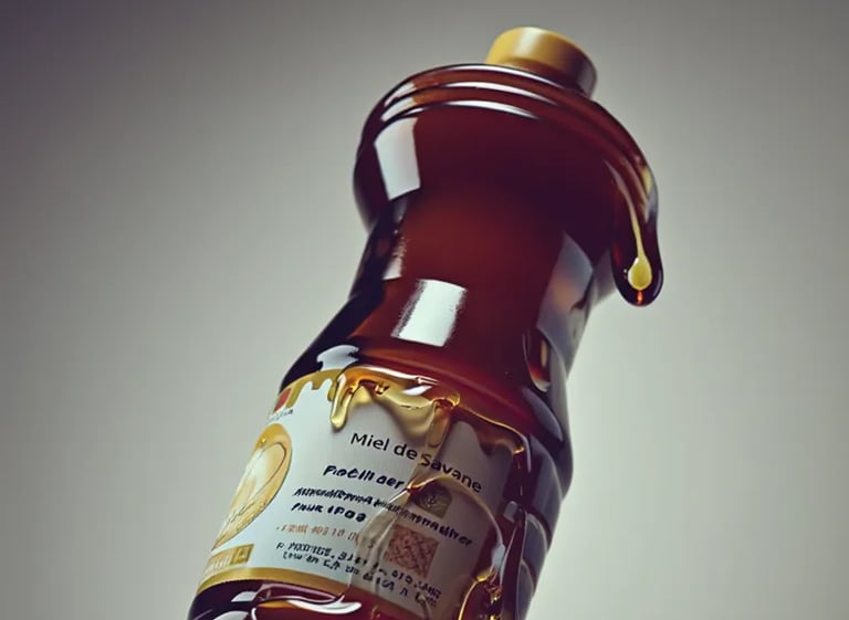 a bottle of syrup with a bottle of syrup