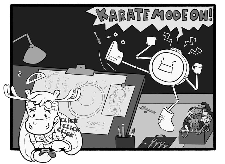 funny robot comic strip