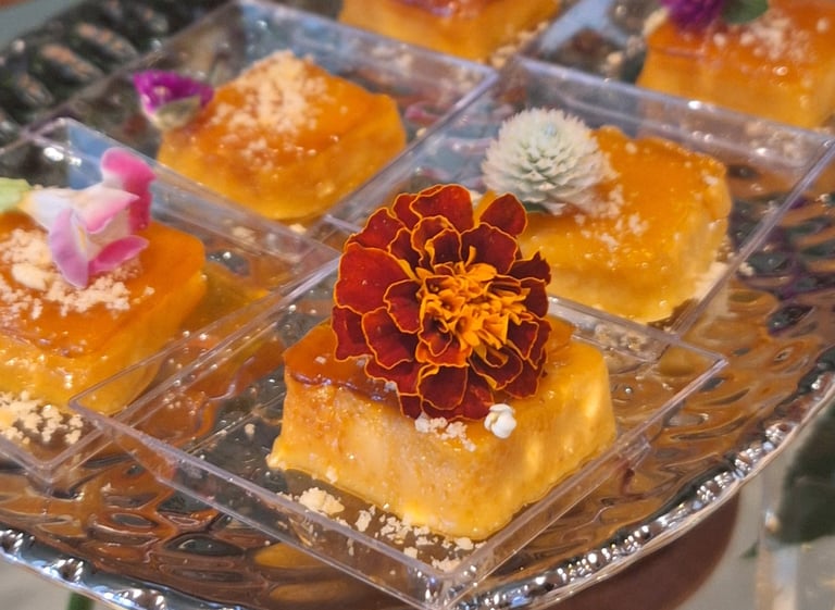 Mini flan crocante y gourmet.