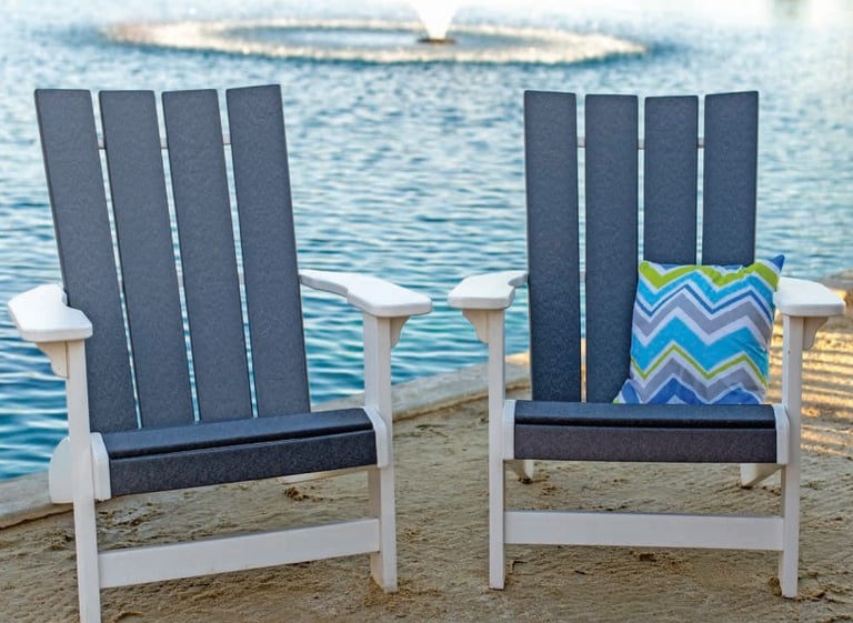 Poly furniture rocker set on waterfront