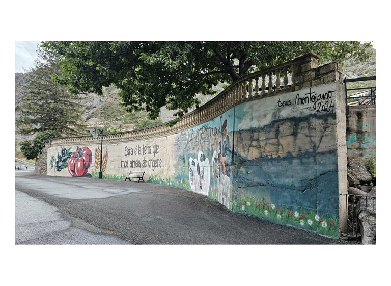 Mural next to the Embassament de Sopeira photographed by NIKORU