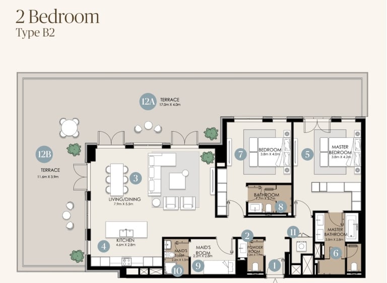 nawayef park views 2 bedroom designs