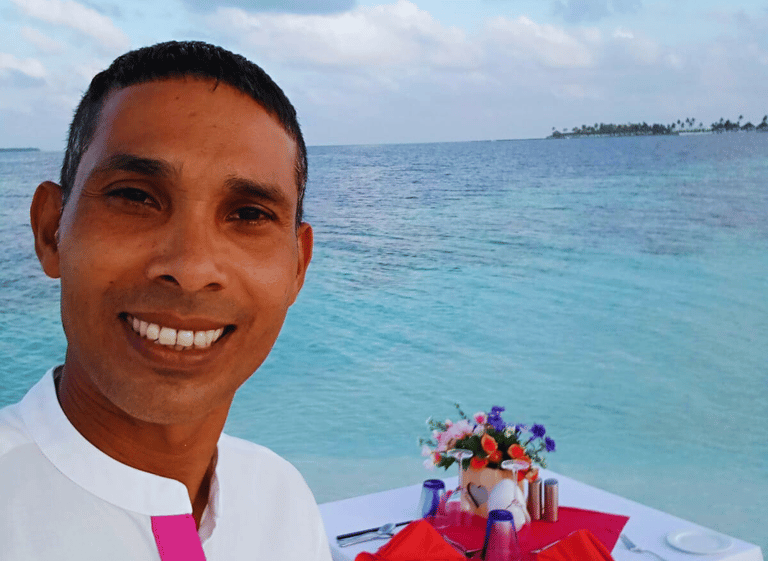Thahmeen, owner and host of Scuba Haven guesthouse in Fuvahmulah, Maldives