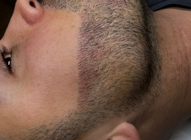tatouage semi-permanent de la barbe poil à poil bruxelles