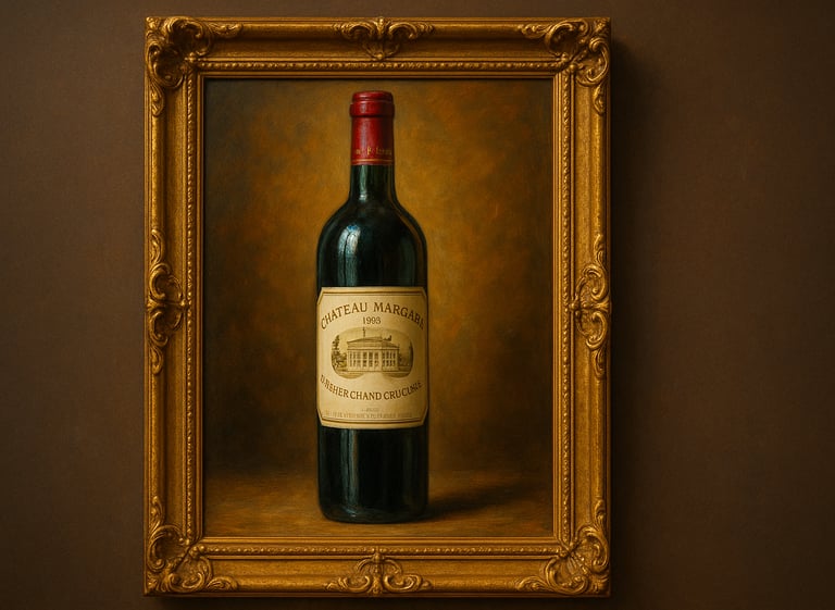 Photo of a painting or a bottle of expensive wine