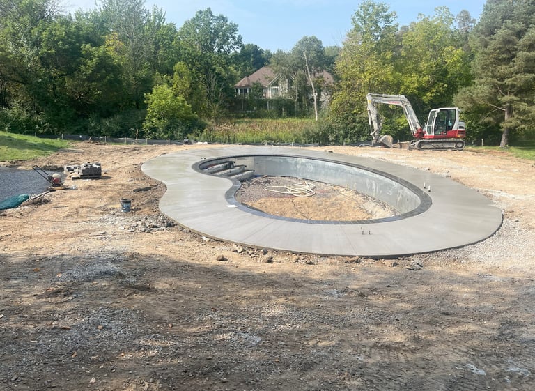 Concrete Pool Patio In Fenton, Michgan