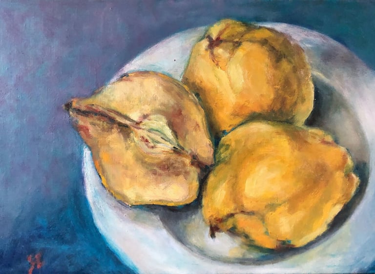 sybille ingold peintre nature morte coings